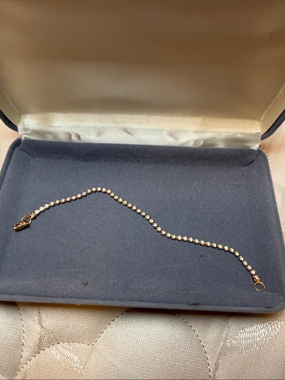 Gold-Tone Crystal Tennis Bracelet - Women's Jewelry vintage gold chain